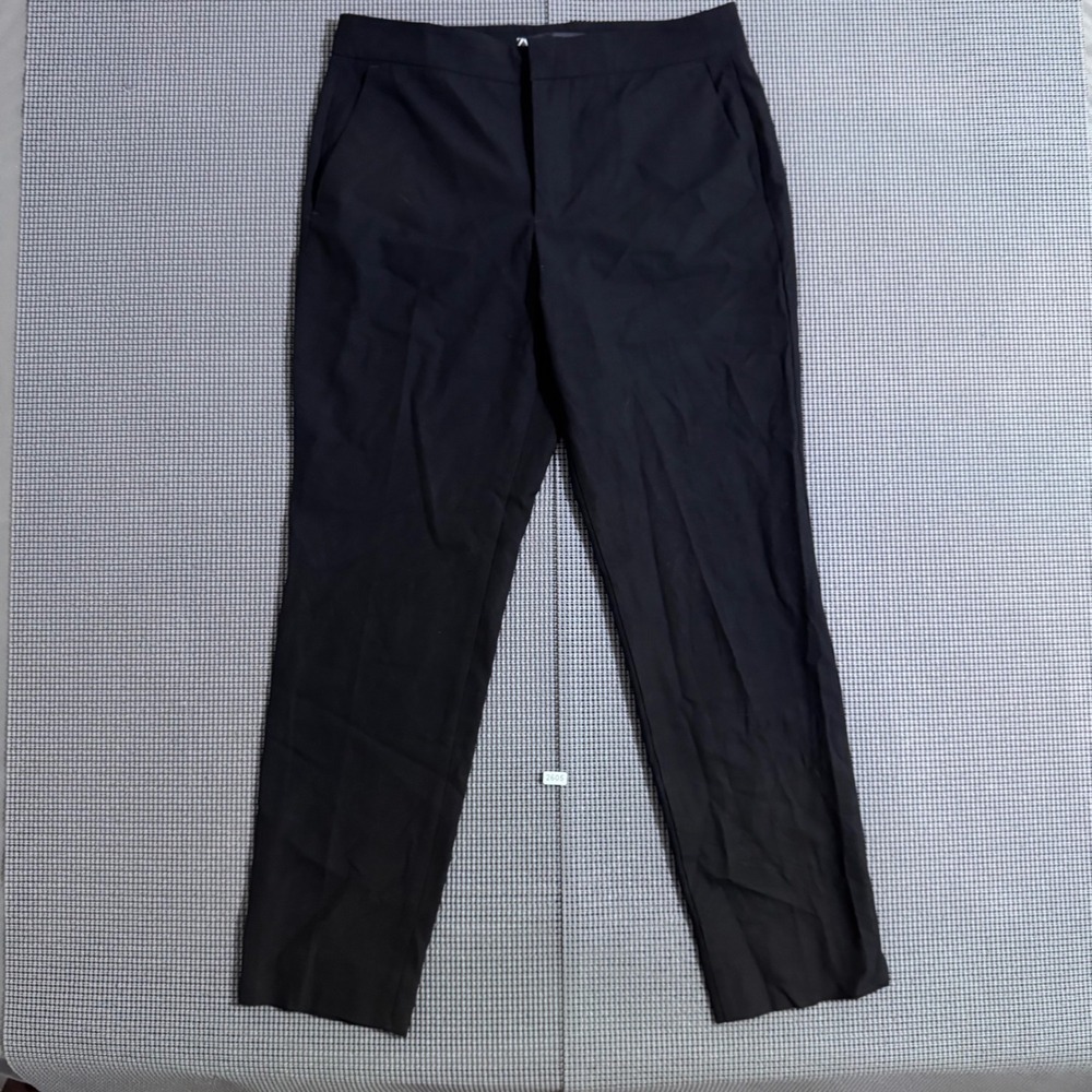 Zara Womens Black Straight Leg Dress Pants Size 4